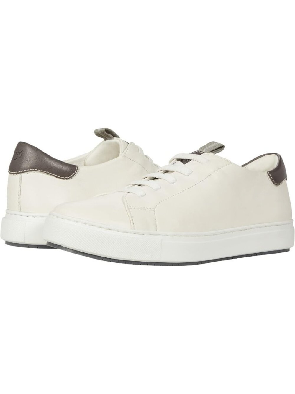 Johnston & Murphy Men's White Closed Toe Flexible Casual Leather Sneakers